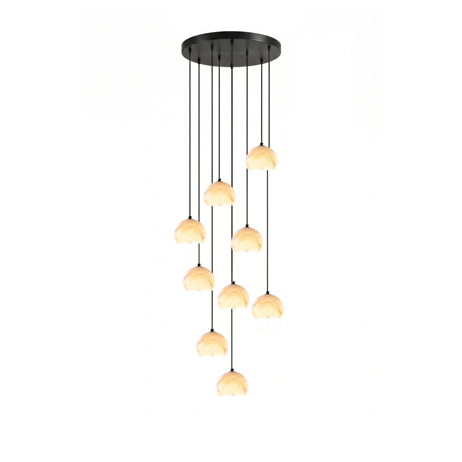 Petal Alabaster Dome Staircase Chandelier - Image 12