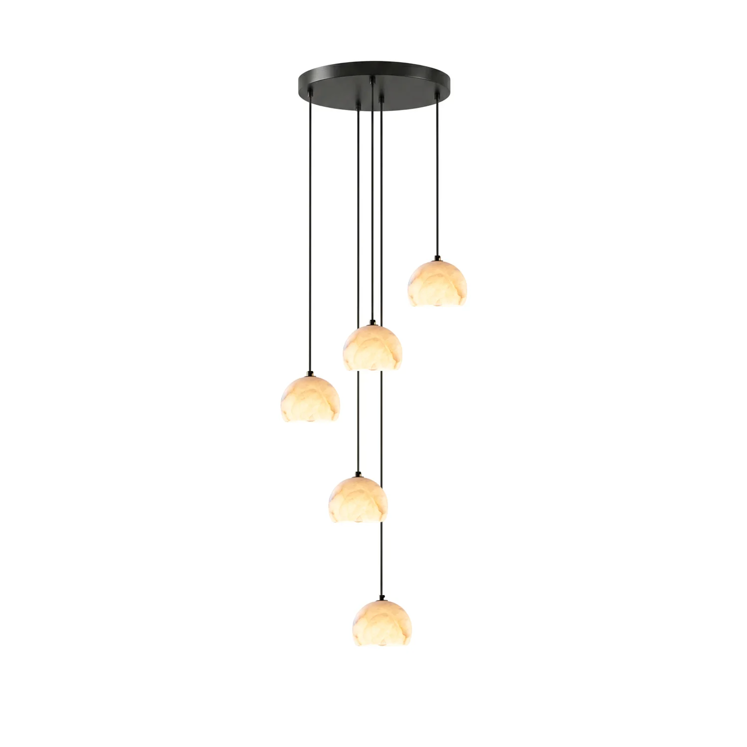 Petal Alabaster Dome Staircase Chandelier - Image 14