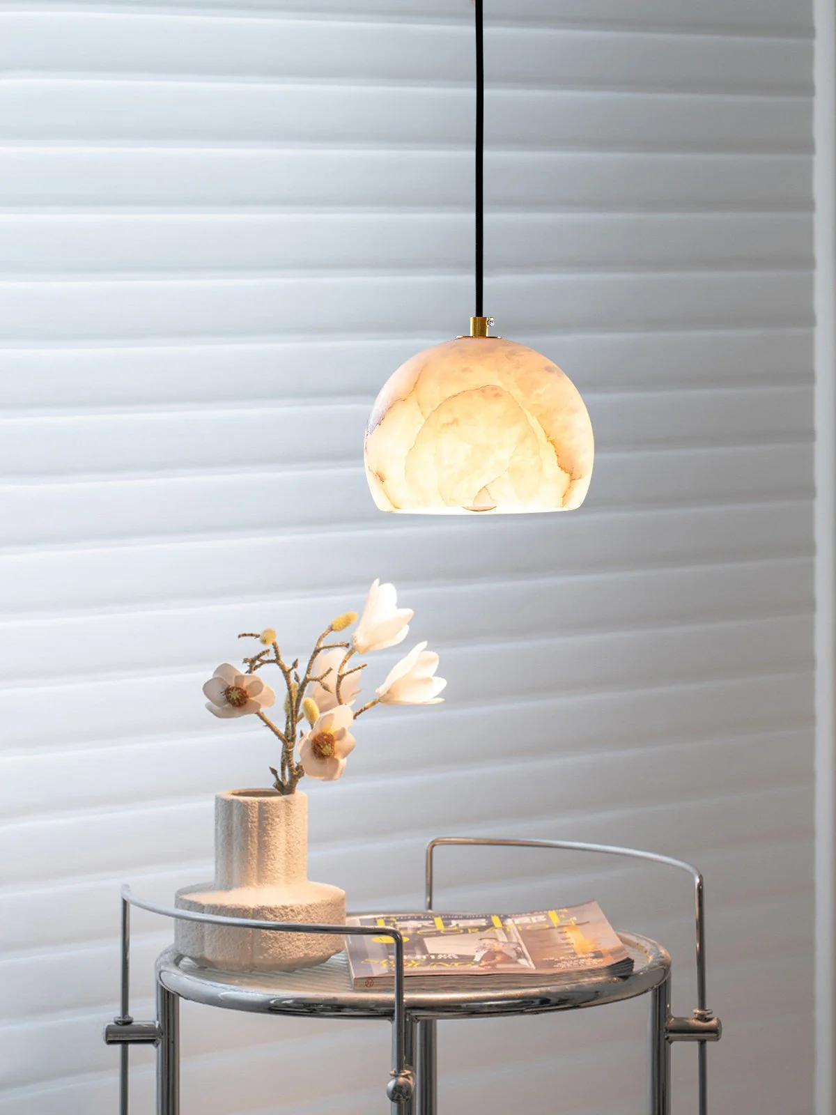 Petal Alabaster Dome Staircase Chandelier - Image 17