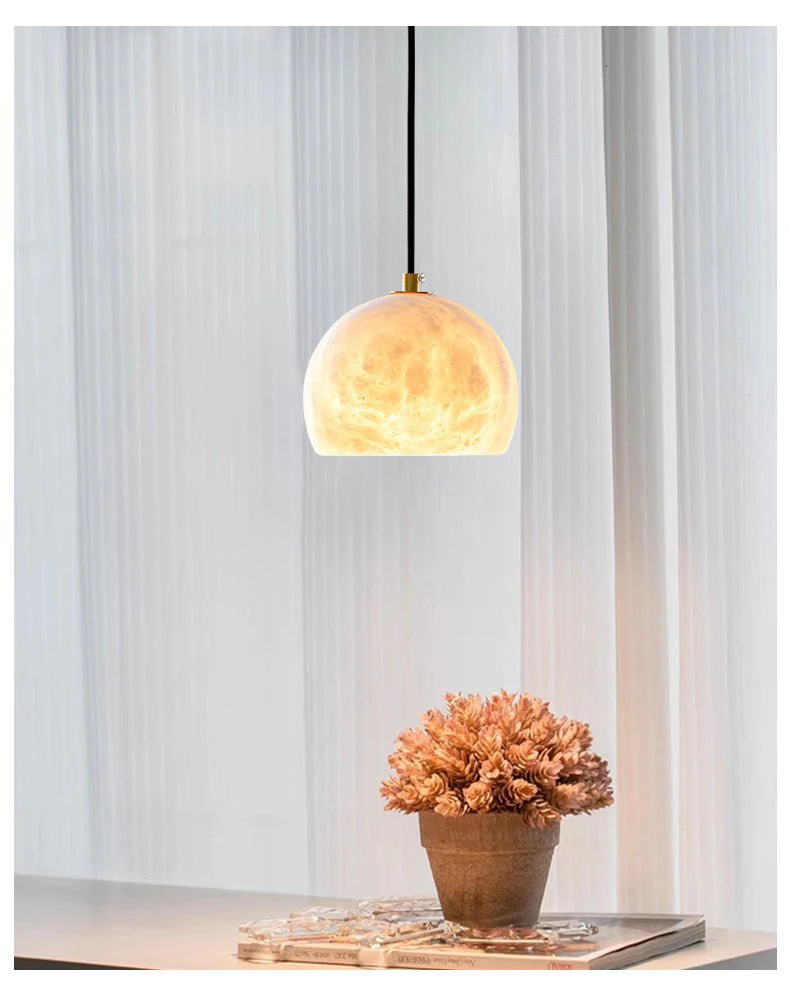 Petal Alabaster Dome Staircase Chandelier - Image 8