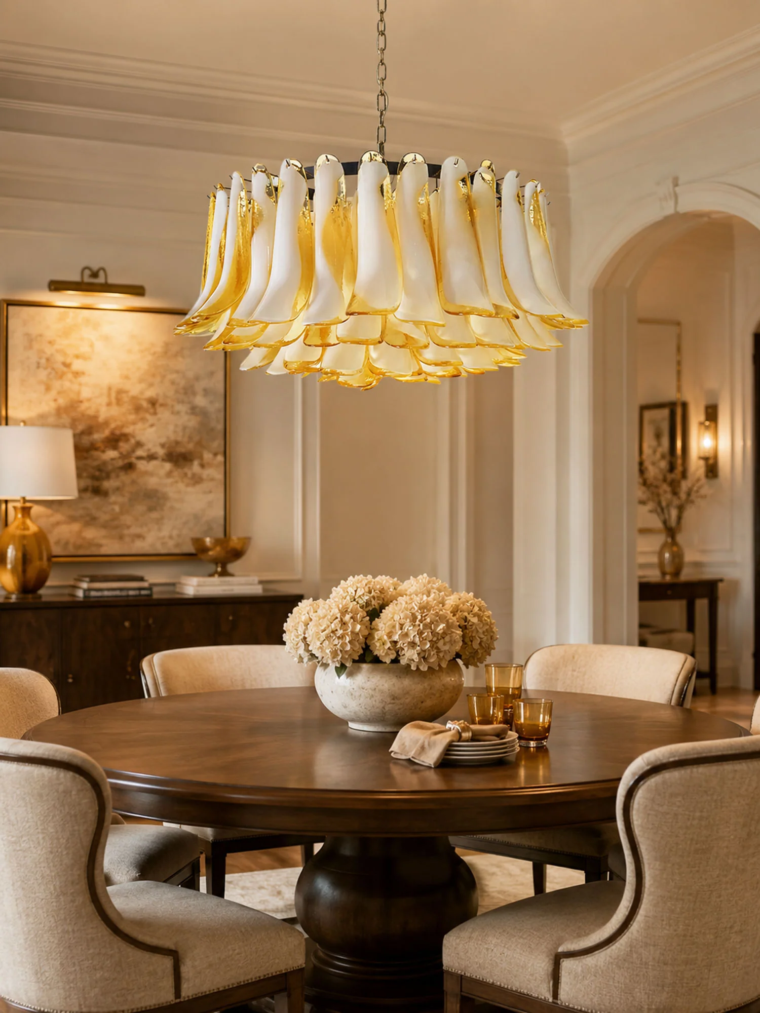 Petal Amber Murano Glass Chandelier - Image 7