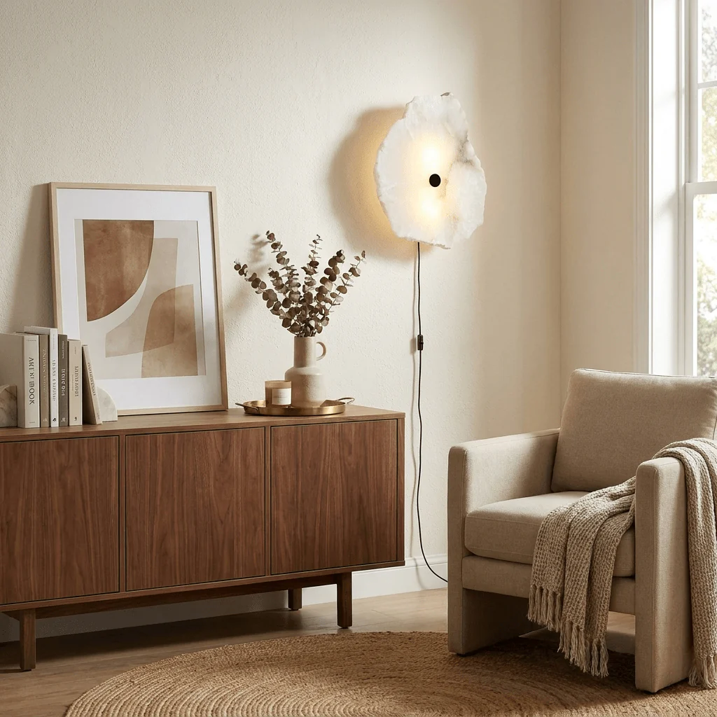 Petra Alabaster Plug-in Wall Lamp - Image 4