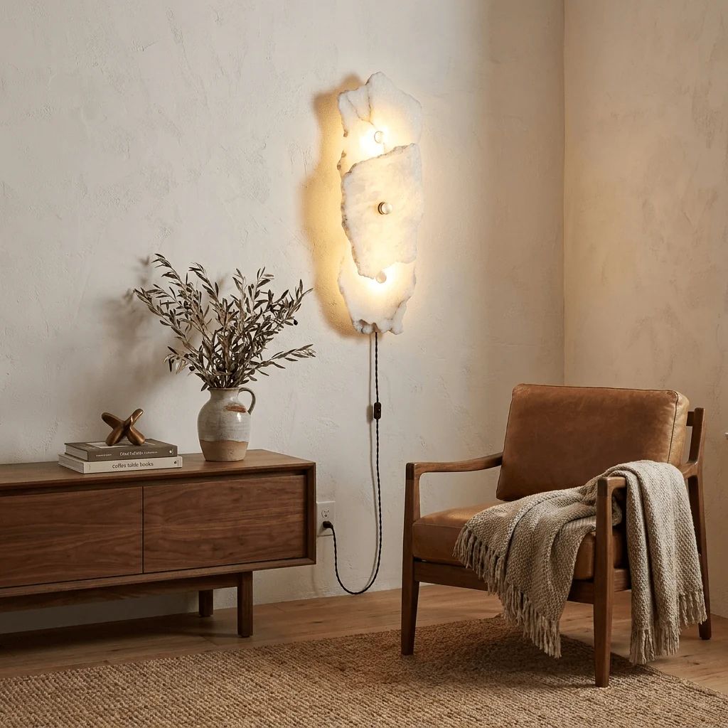 Petra Alabaster Plug-in Wall Lamp - Image 5