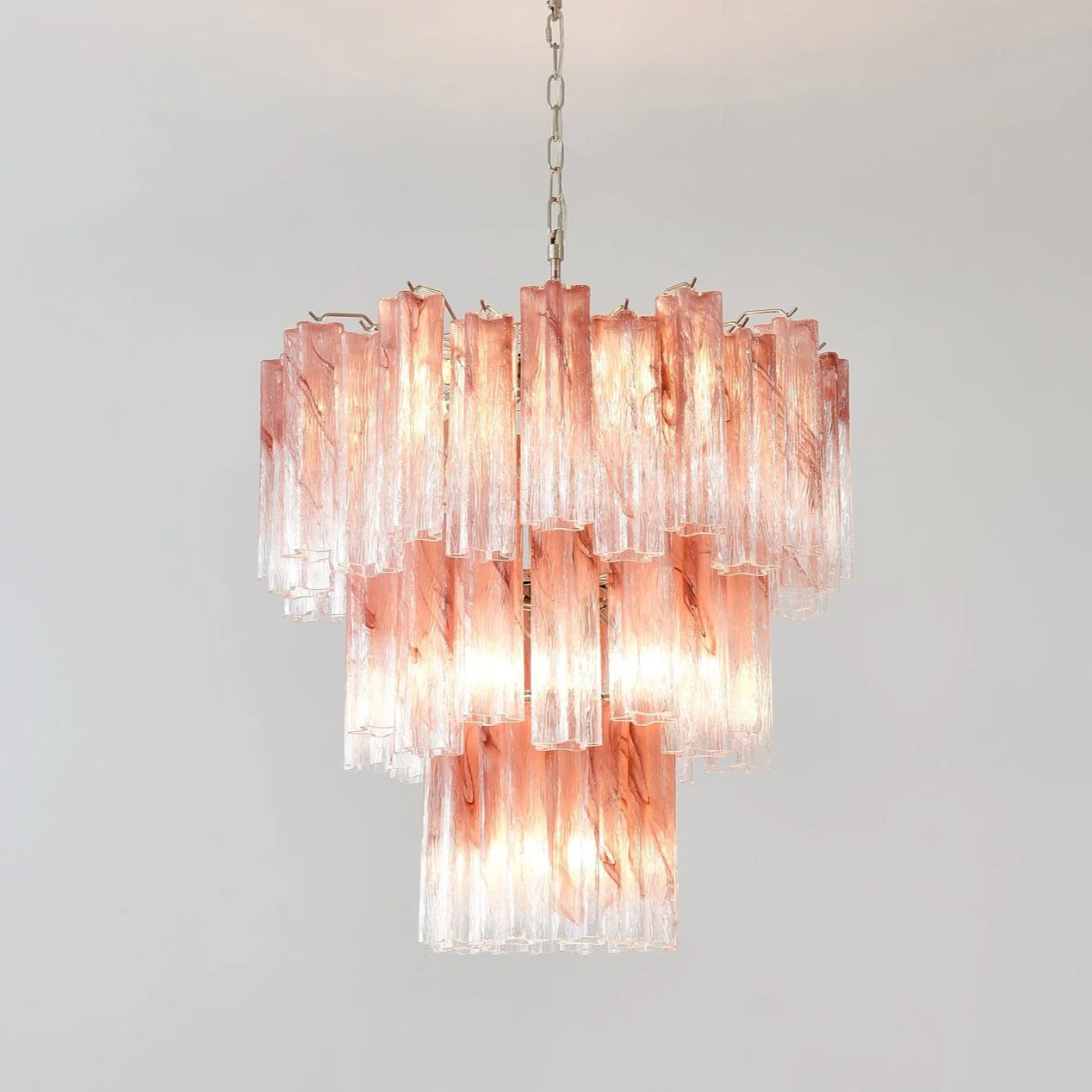 Pink Glass Tubes Chandelier - Image 2
