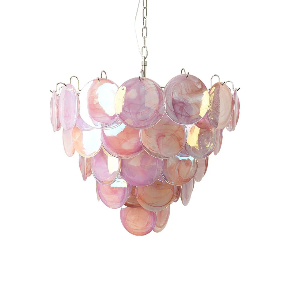 Pink Murano Disc Chandelier - Image 27