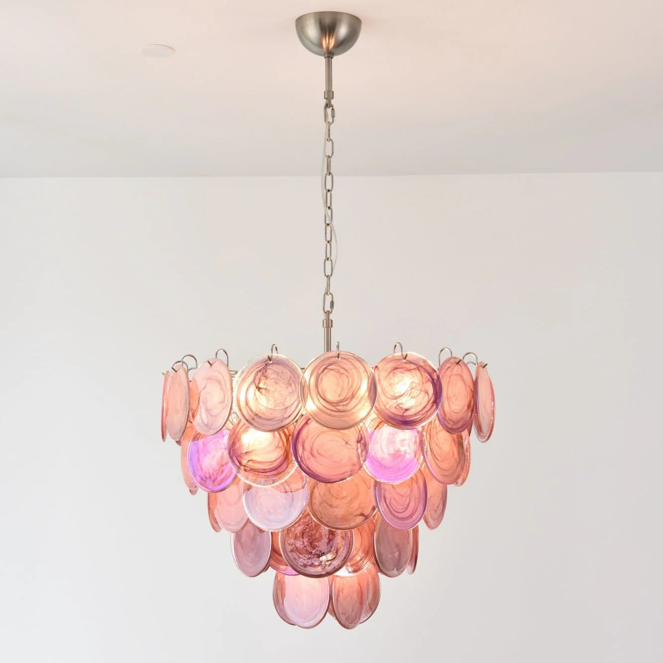 Pink Murano Disc Chandelier - Image 5