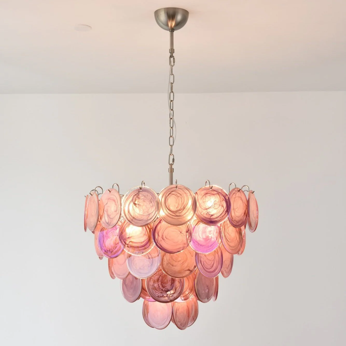 Pink Murano Disc Chandelier - Image 7