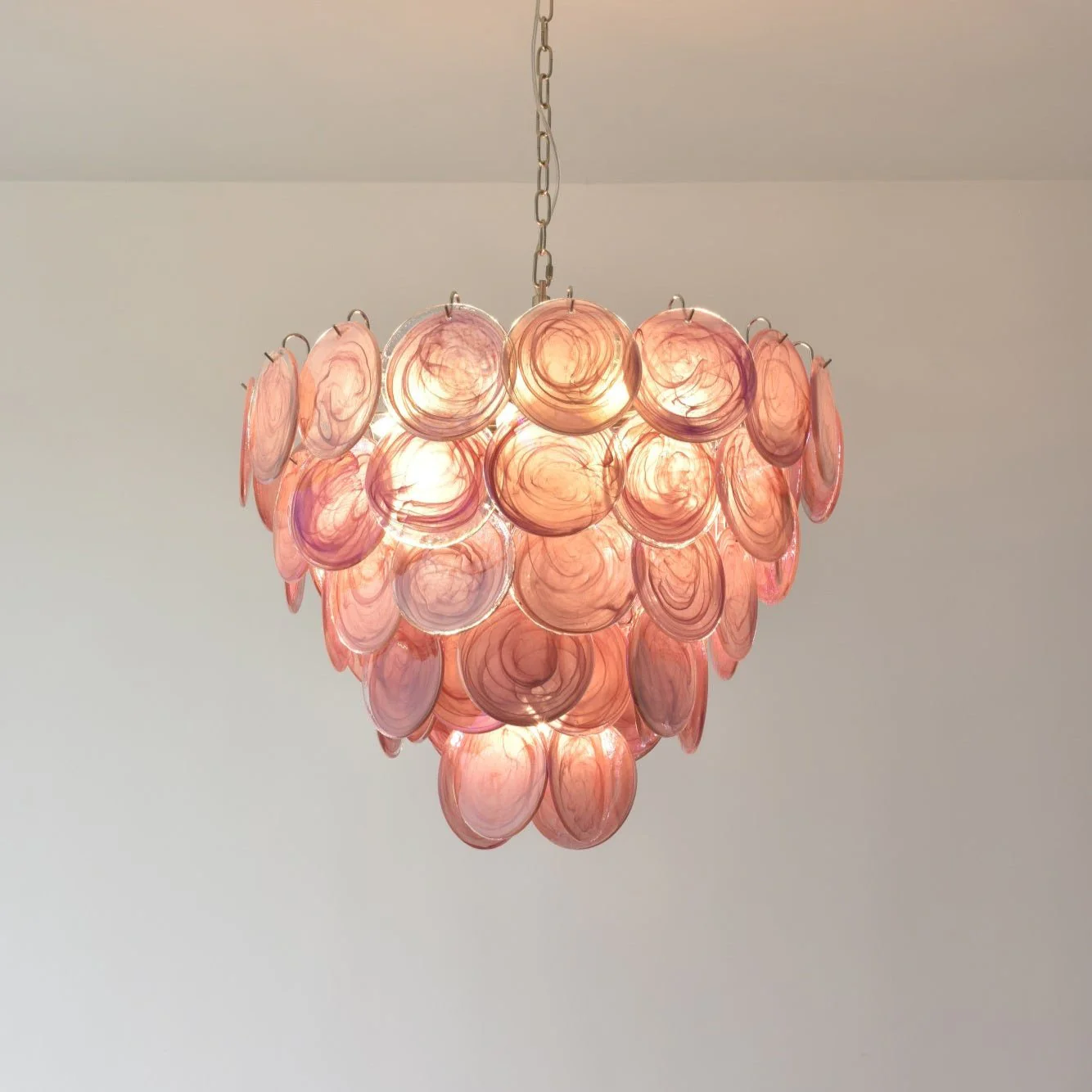 Pink Murano Disc Chandelier - Image 9