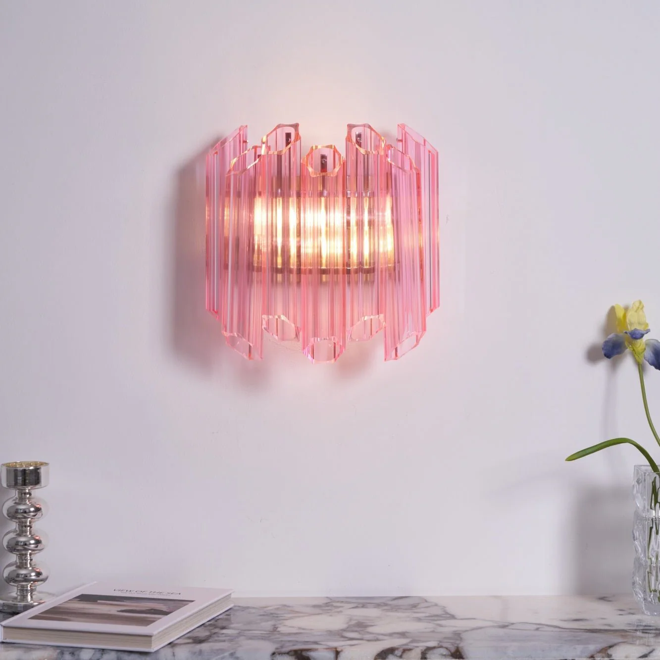 Pink Palermo Murano Wall Lamp - Image 12