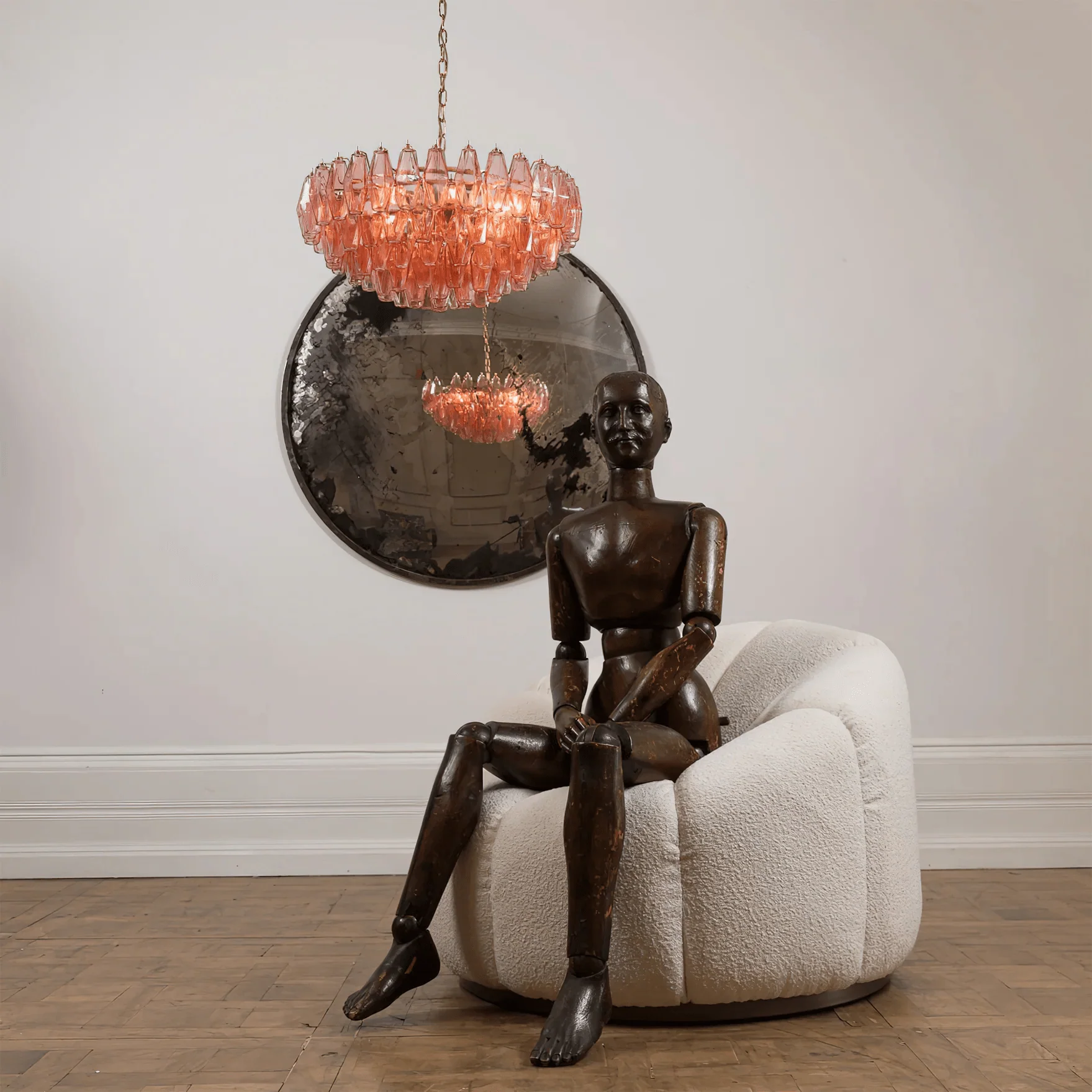 Pink Polygon Drop Chandelier - Image 10