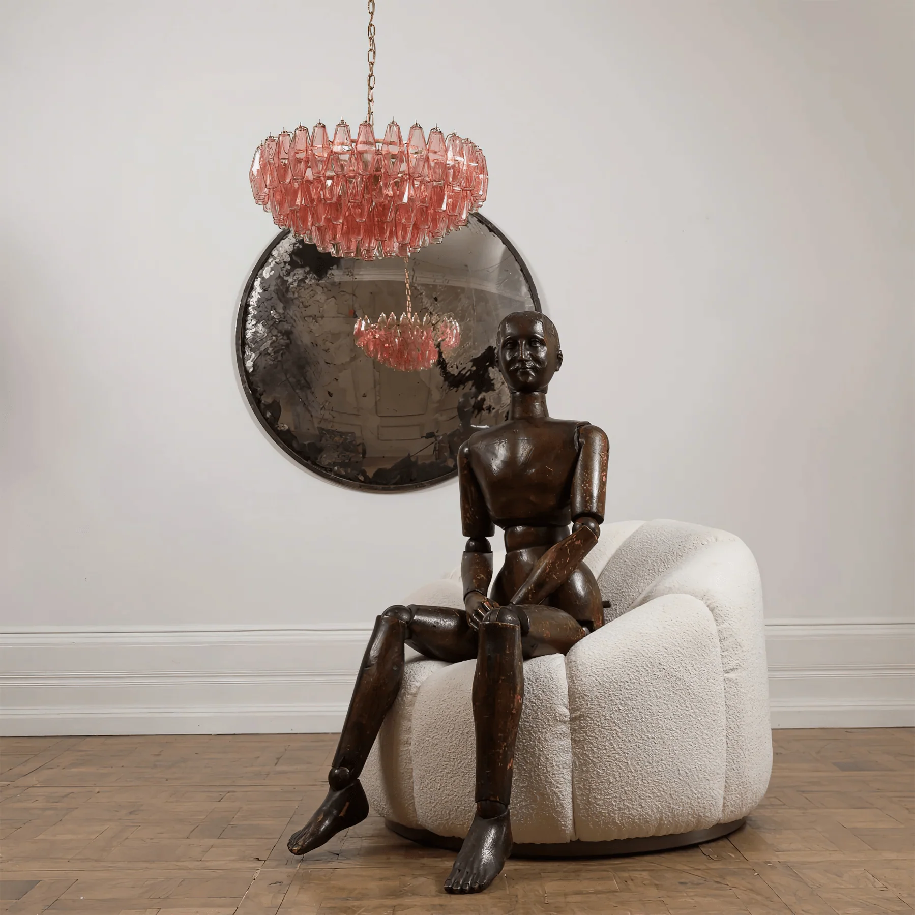 Pink Polygon Drop Chandelier - Image 11