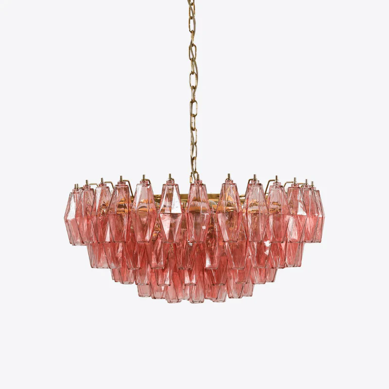 Pink Polygon Drop Chandelier - Image 12