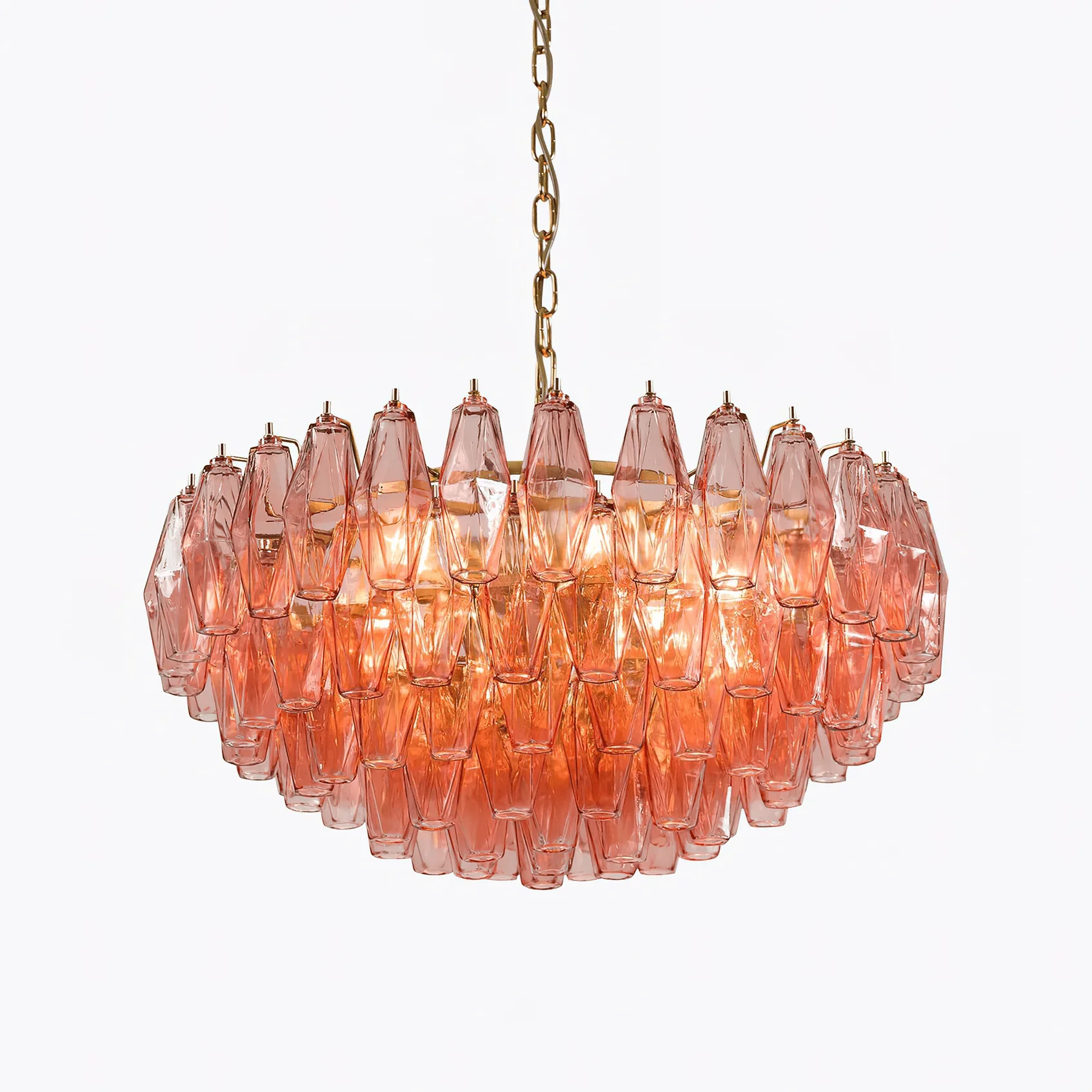 Pink Polygon Drop Chandelier - Image 16