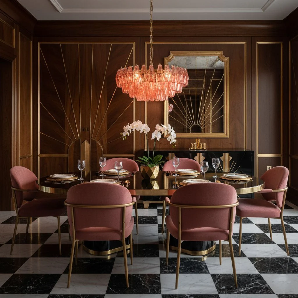 Pink Polygon Drop Chandelier - Image 2