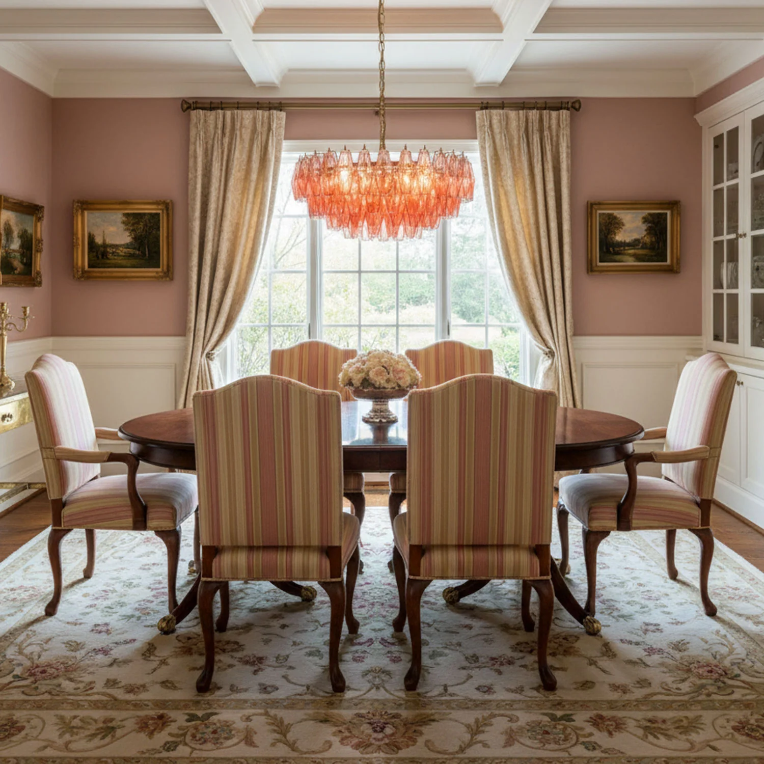 Pink Polygon Drop Chandelier - Image 7
