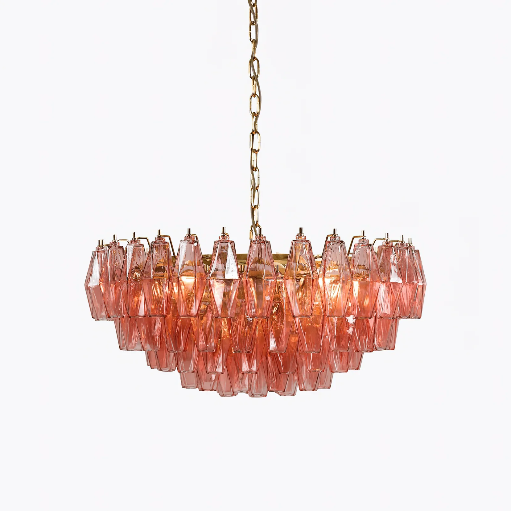 Pink Polygon Drop Chandelier - Image 8