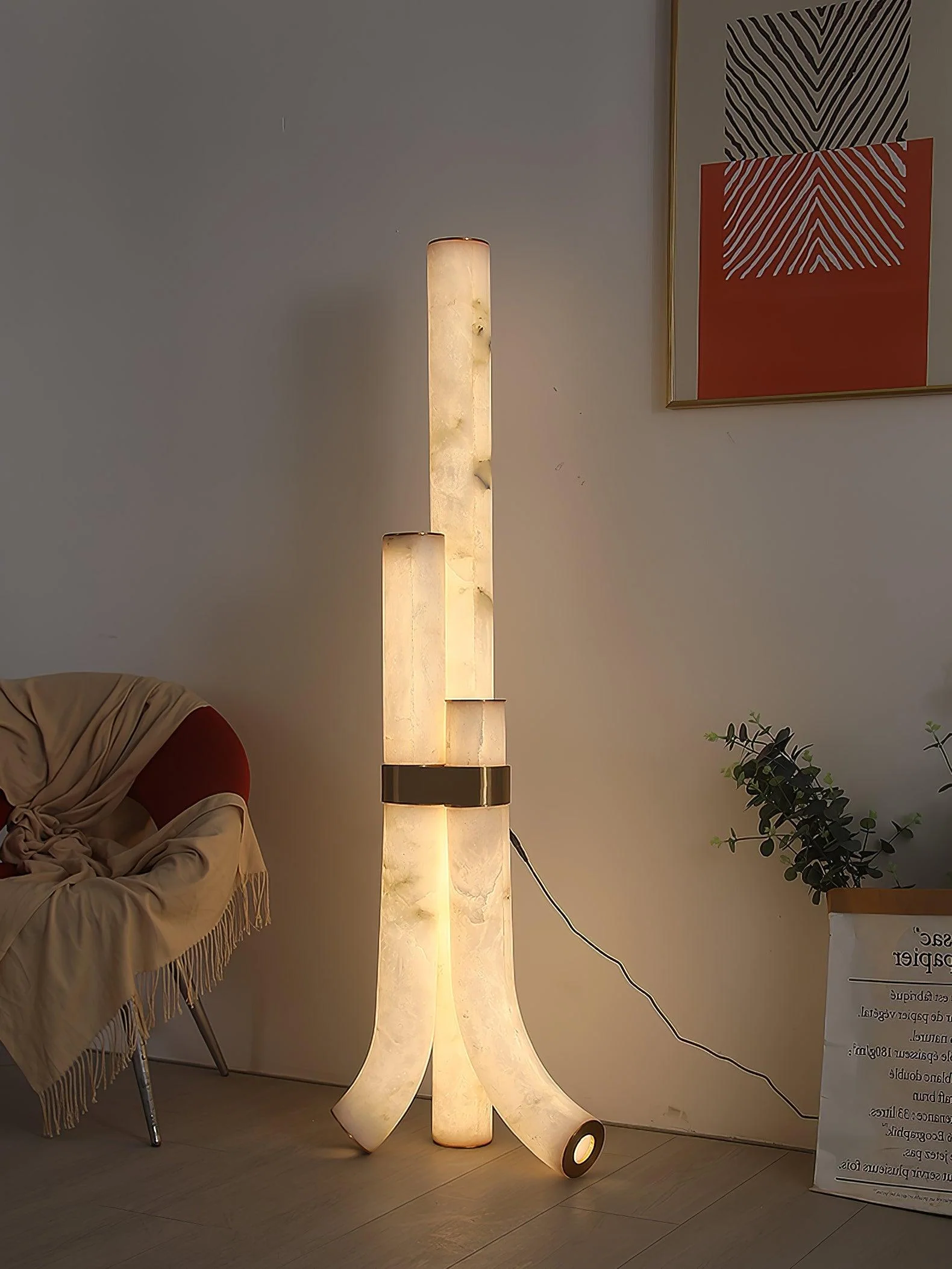 Piped Alabaster Floor Lamp - Image 11