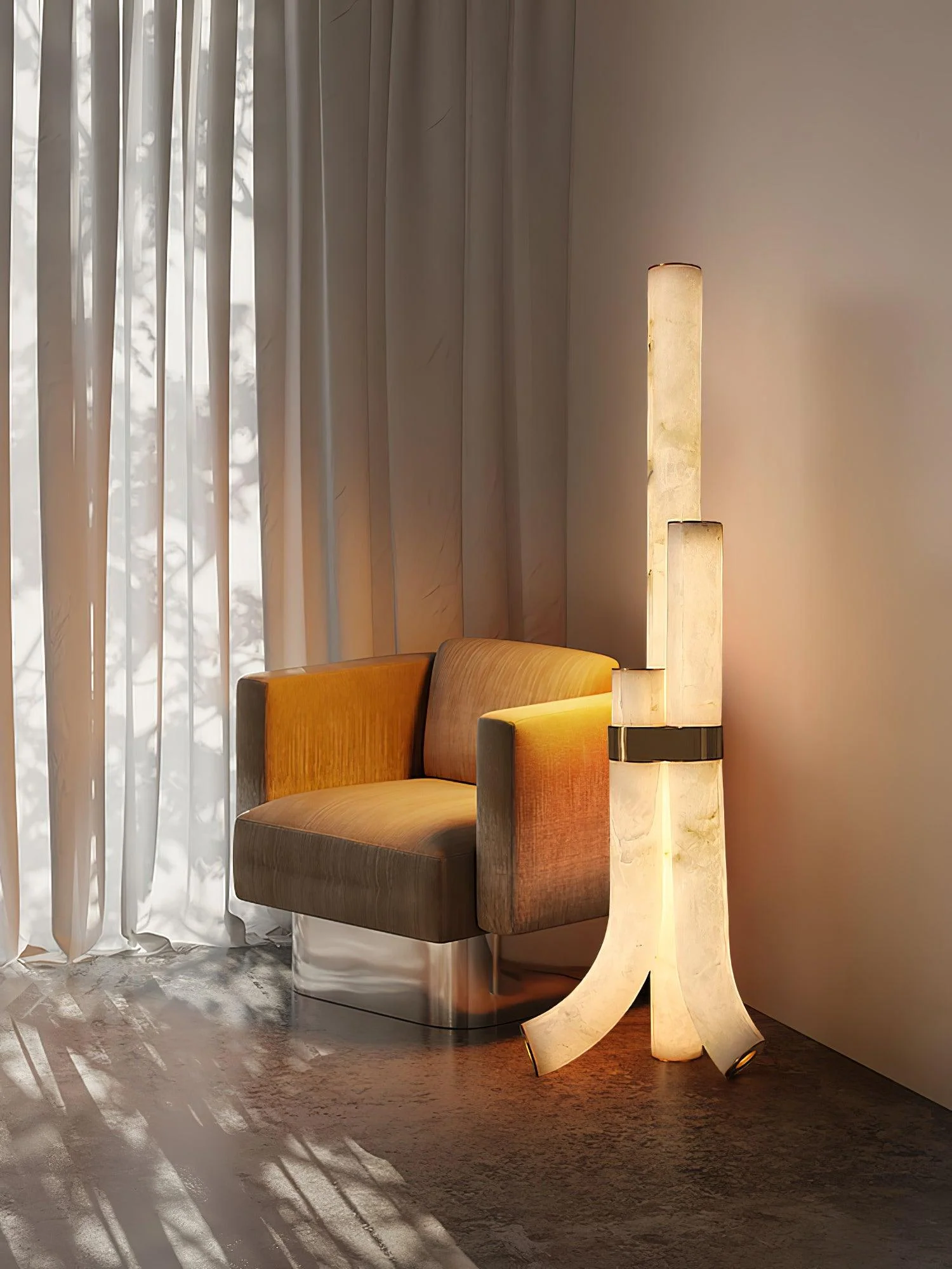 Piped Alabaster Floor Lamp - Image 29