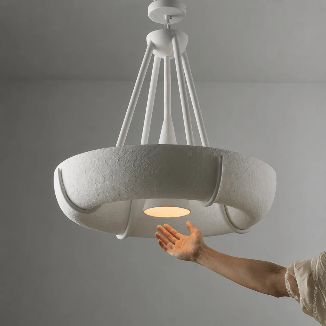 Plaster Drum Chandelier - Image 10