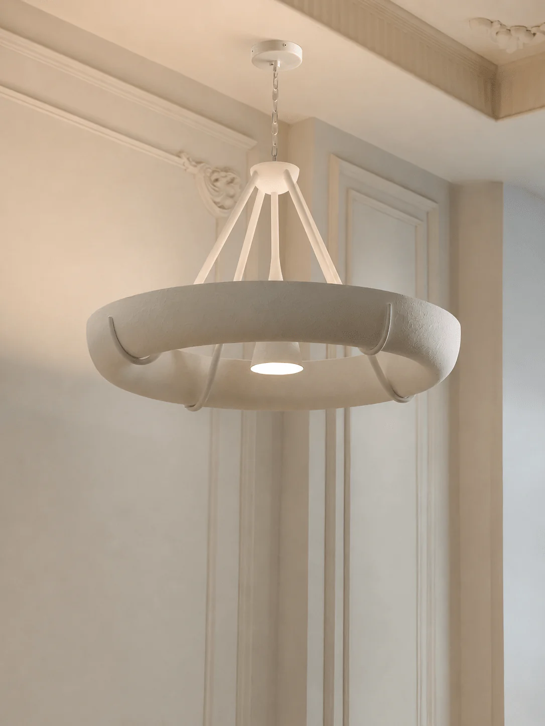 Plaster Drum Chandelier - Image 4