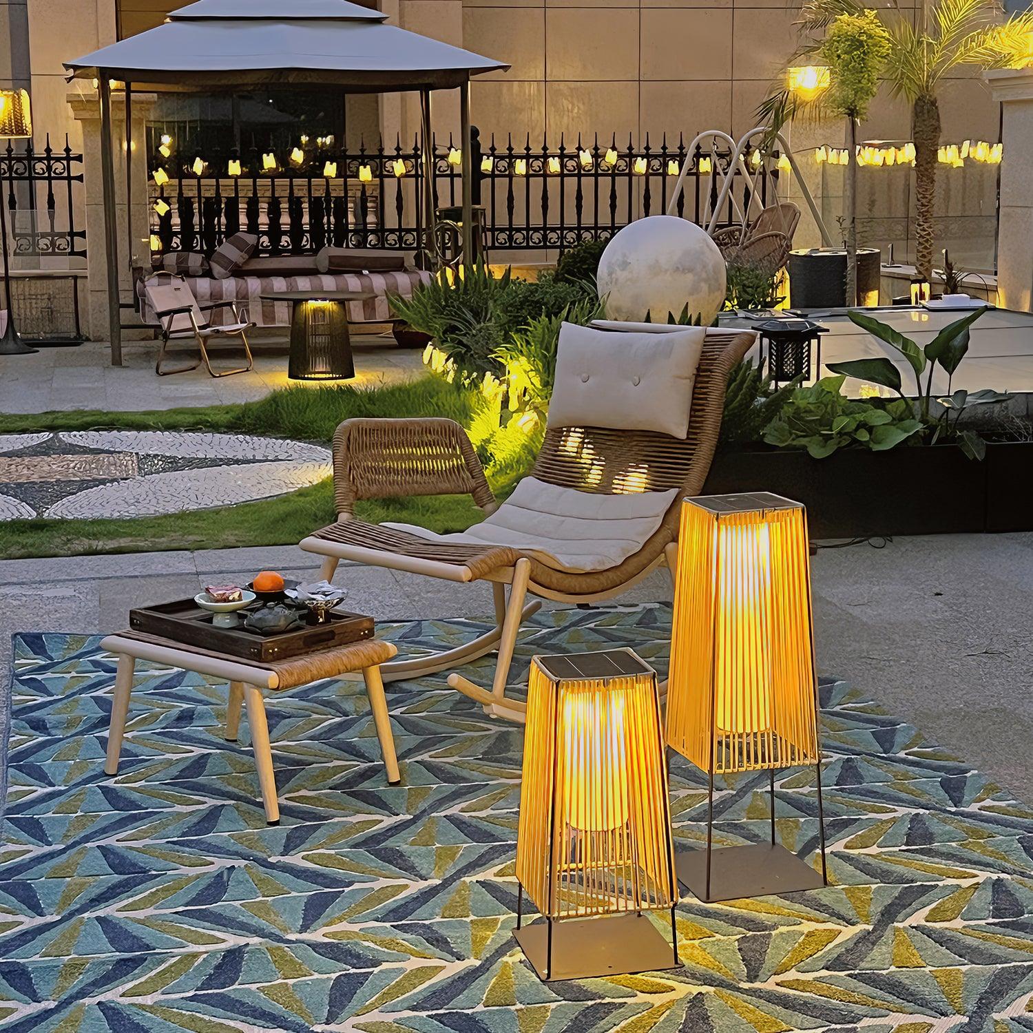 Plastic Rattan Outdoor Post Light - Image 27
