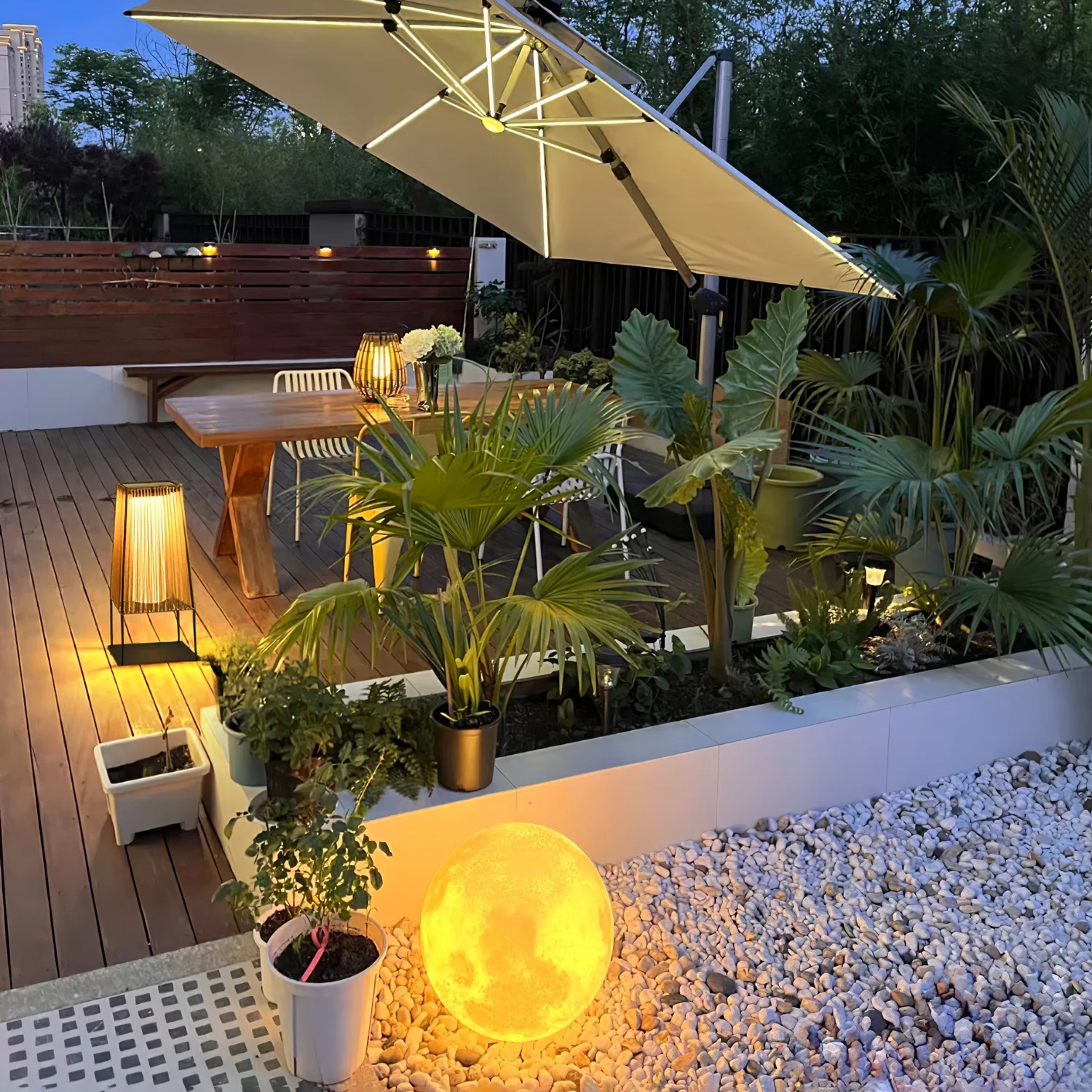 Plastic Rattan Outdoor Post Light - Image 44