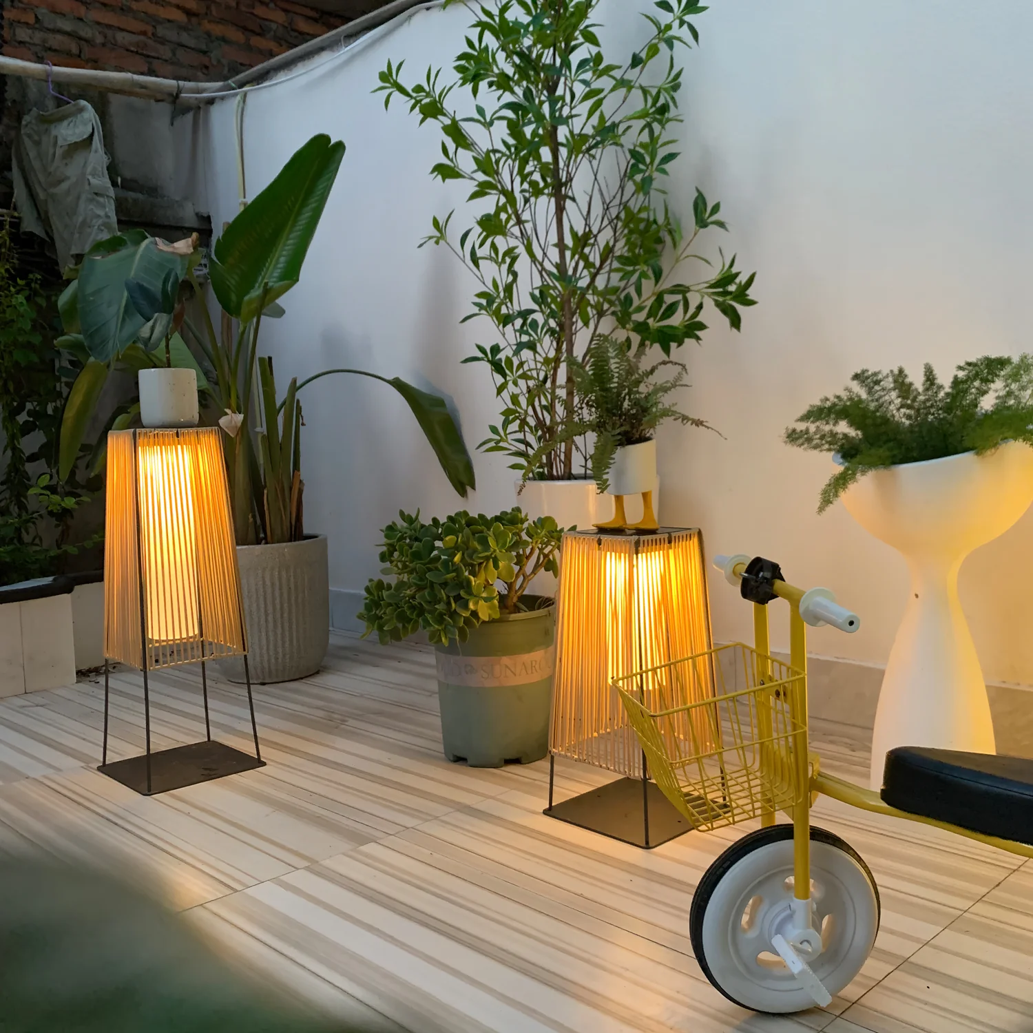 Plastic Rattan Outdoor Post Light - Image 49
