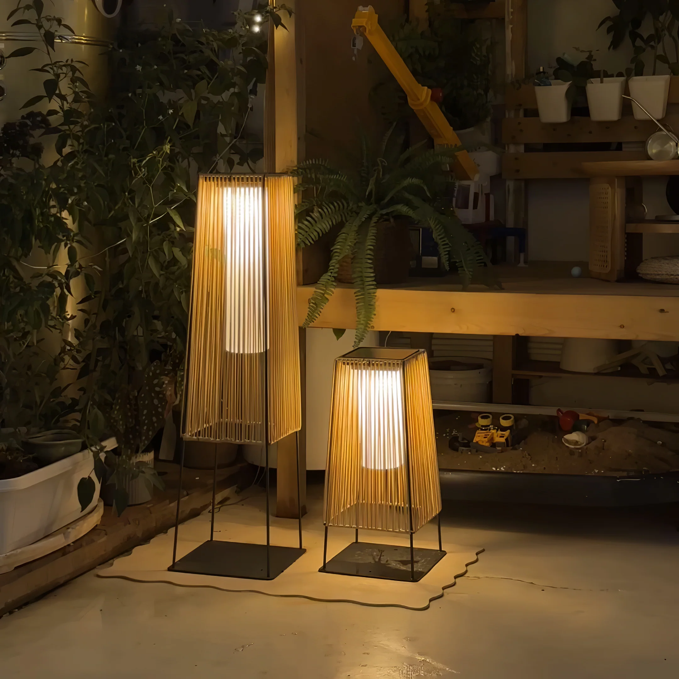 Plastic Rattan Outdoor Post Light - Image 57
