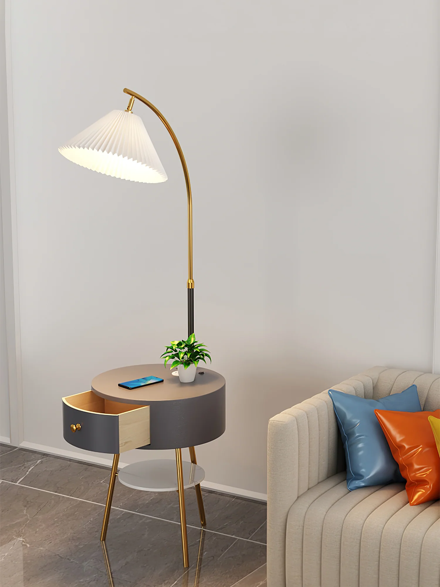 Pleated Arc Floor Light - Image 24