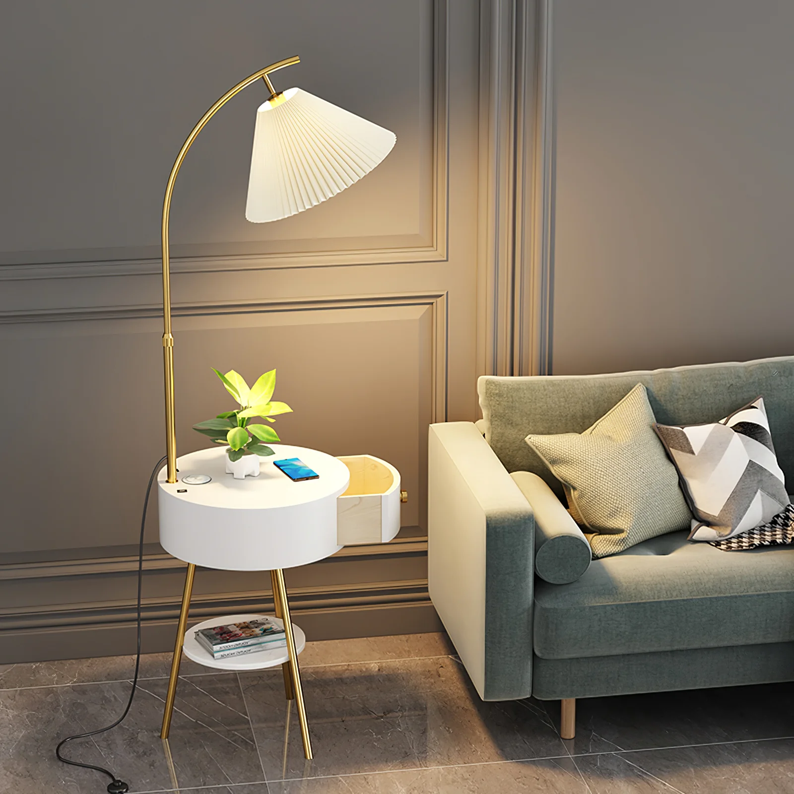 Pleated Arc Floor Light - Image 28