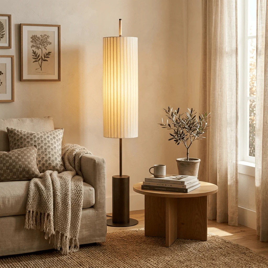 Pleated Cylinder Floor Lamp - Image 2