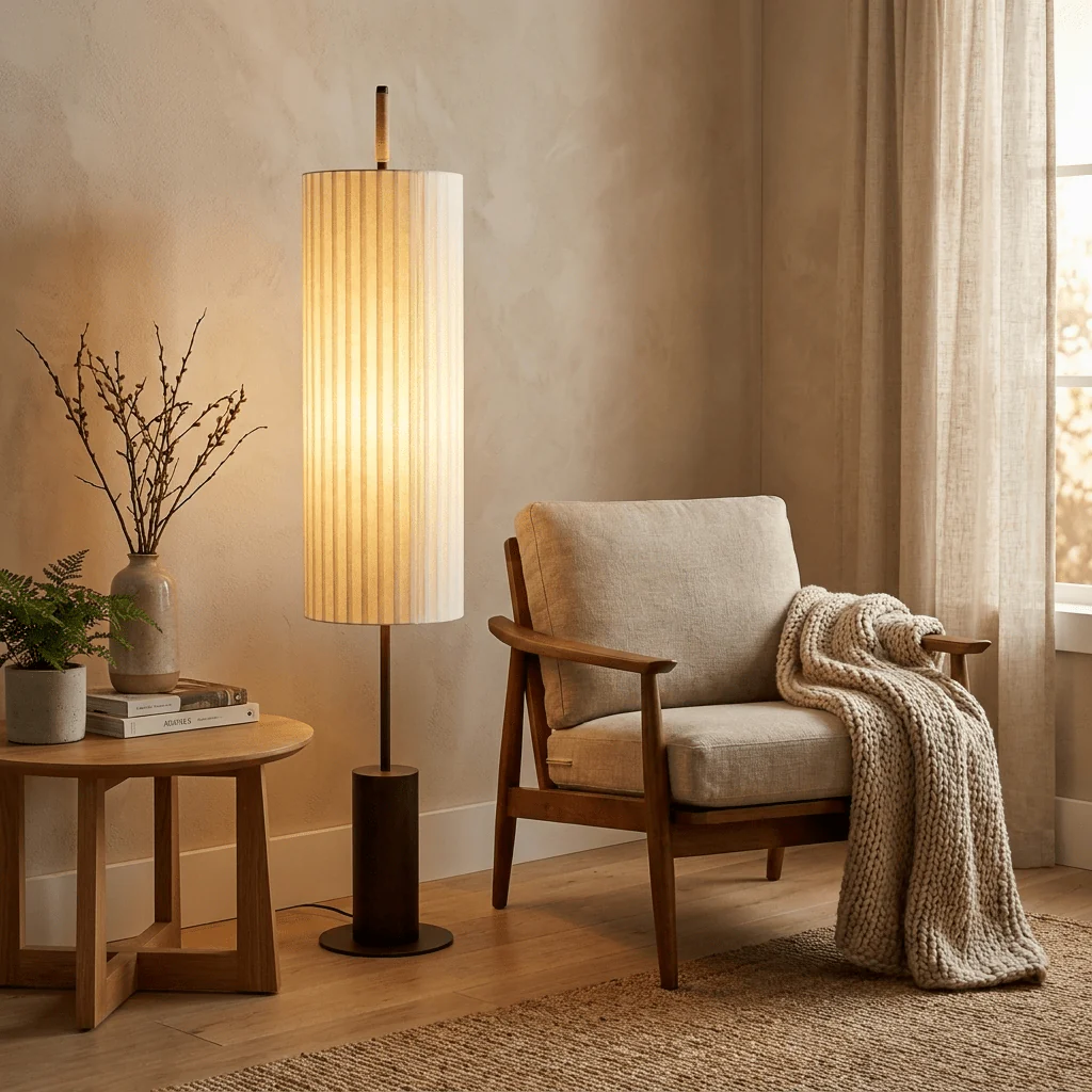 Pleated Cylinder Floor Lamp - Image 6