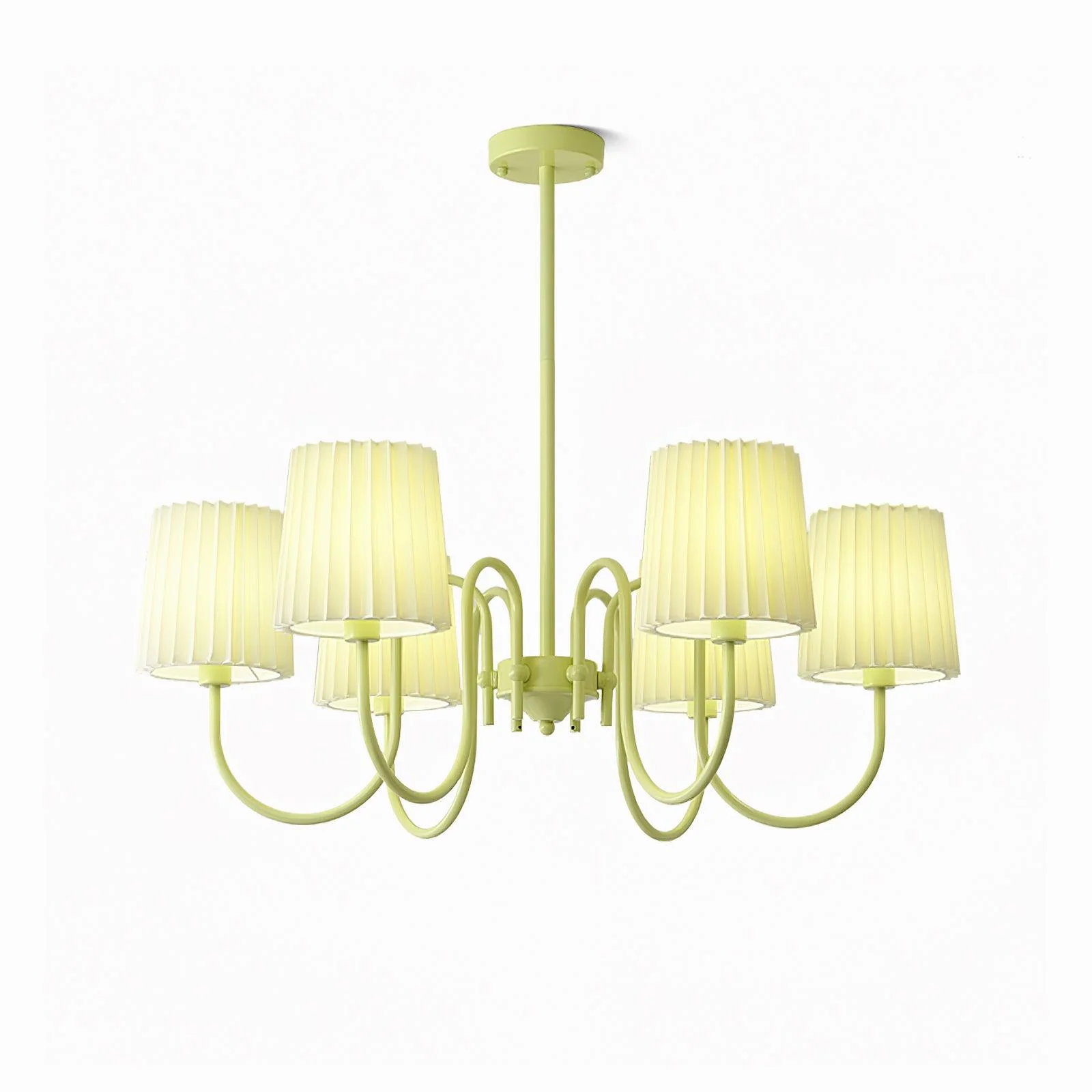 Pleated Fabric Matcha Chandelier - Image 17