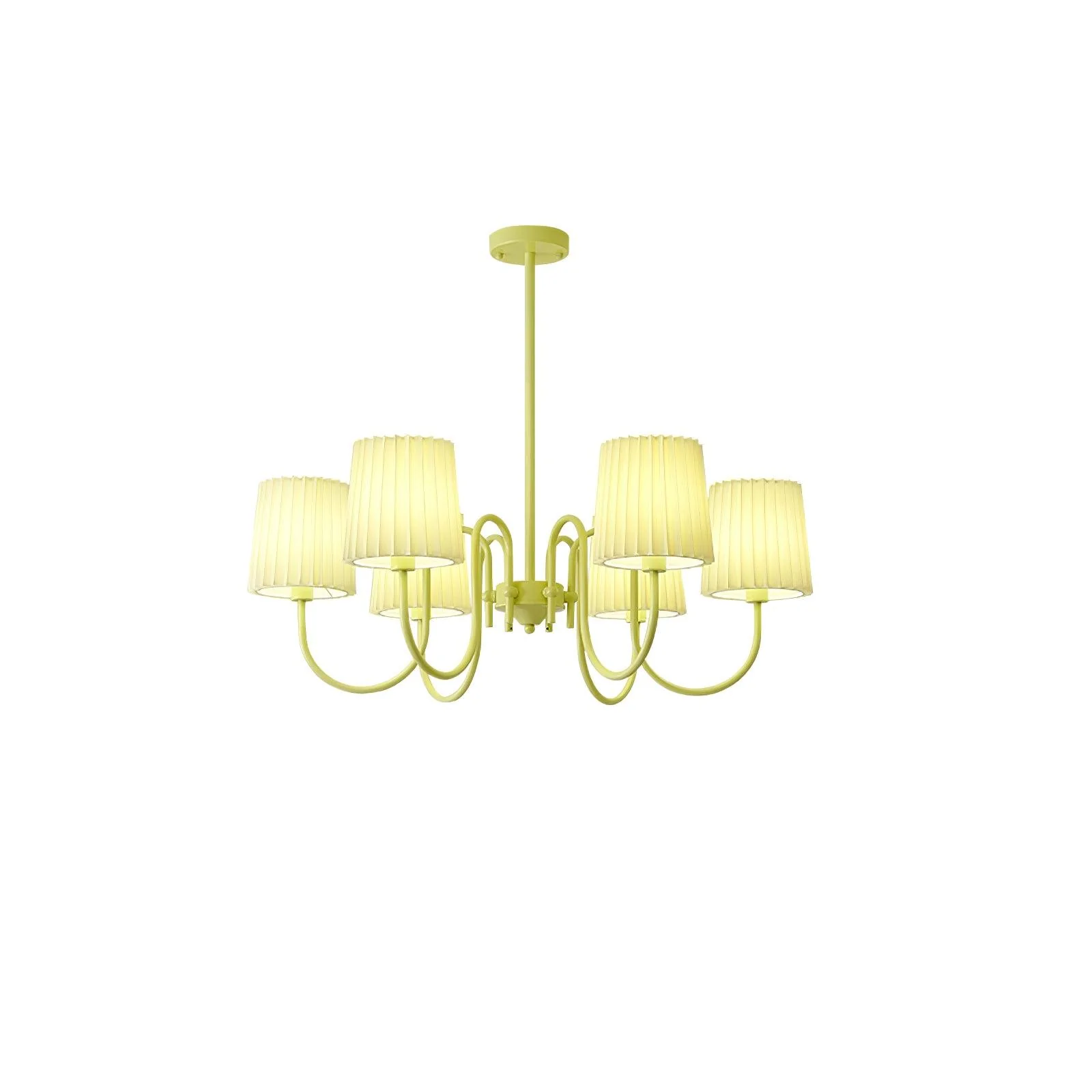 Pleated Fabric Matcha Chandelier - Image 34