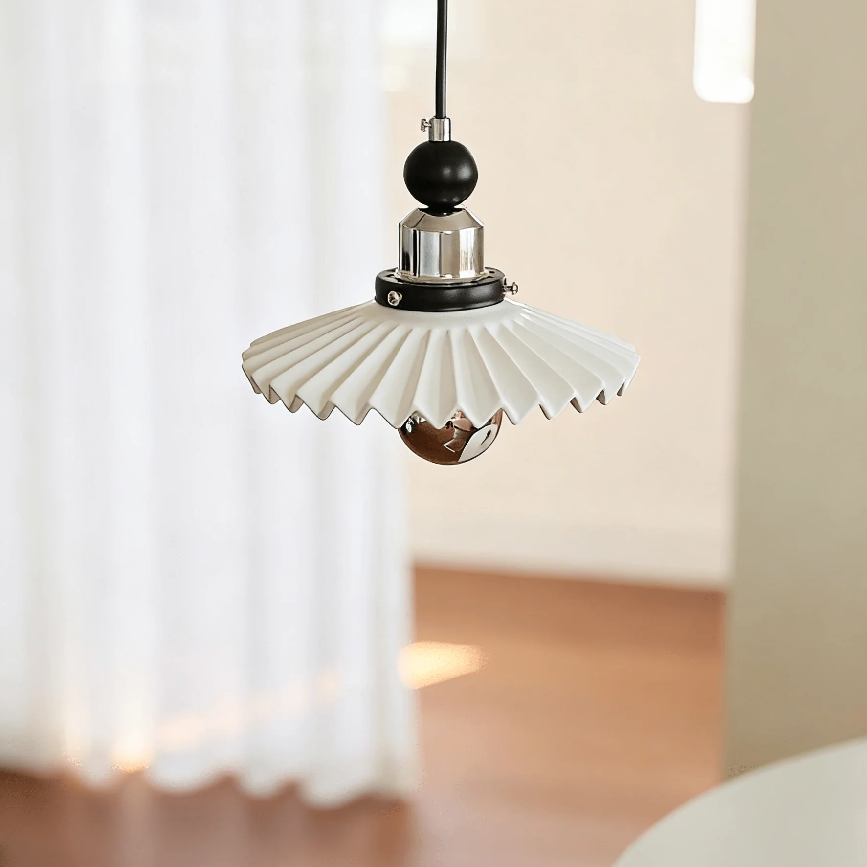 Pleated Petal Pendant Lamp - Image 10