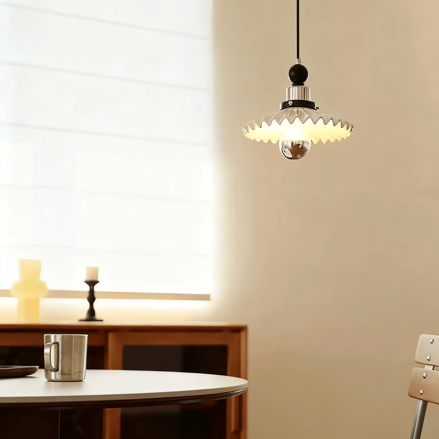 Pleated Petal Pendant Lamp - Image 5