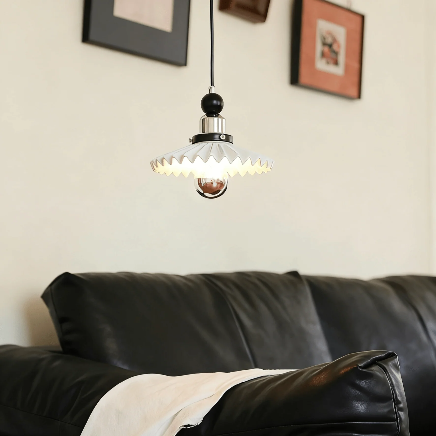 Pleated Petal Pendant Lamp - Image 6