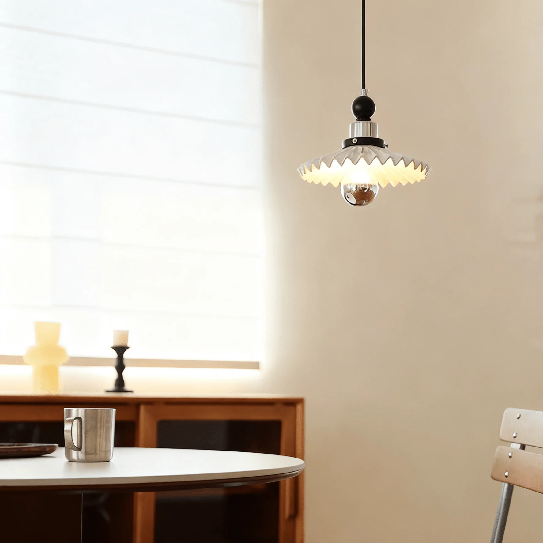 Pleated Petal Pendant Lamp - Image 9