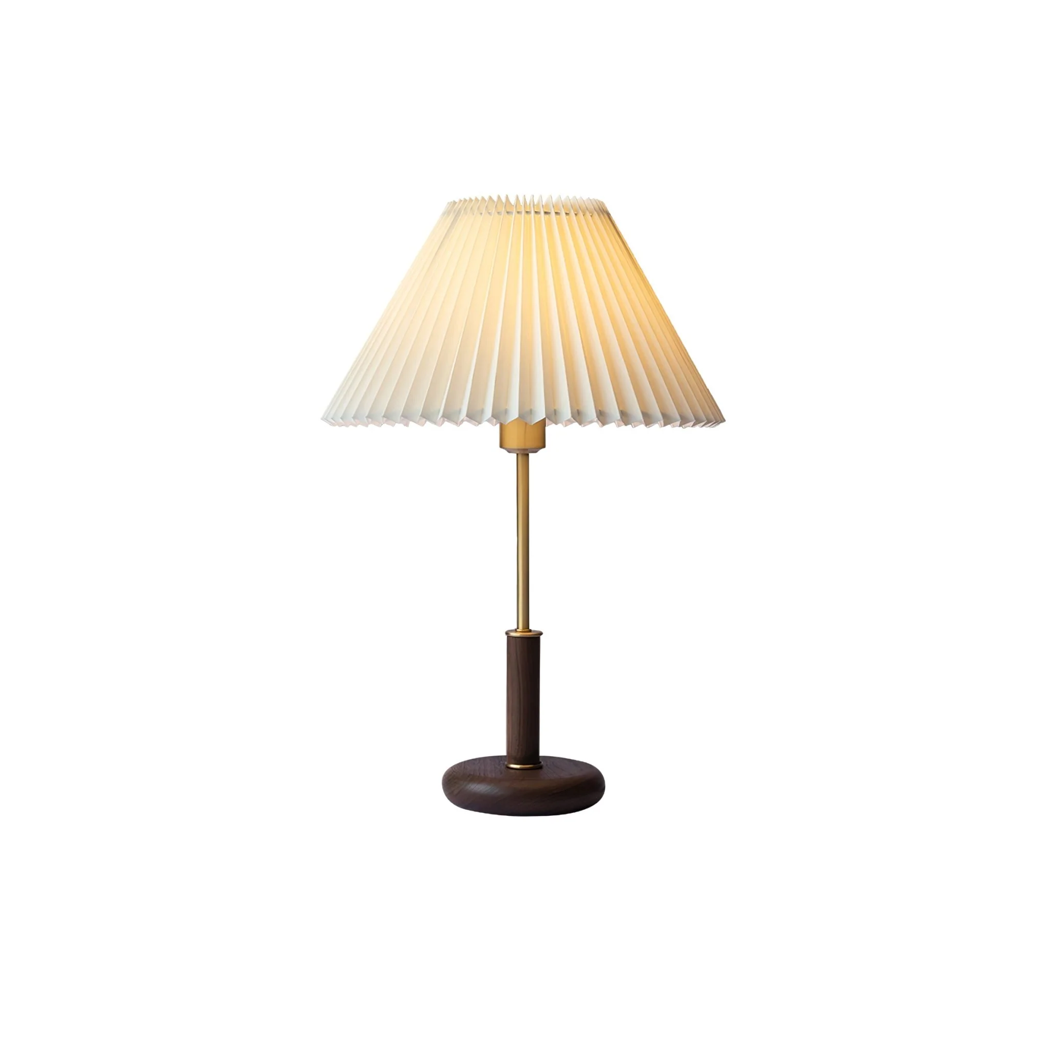 Pleated Walnut Table Lamp - Image 6