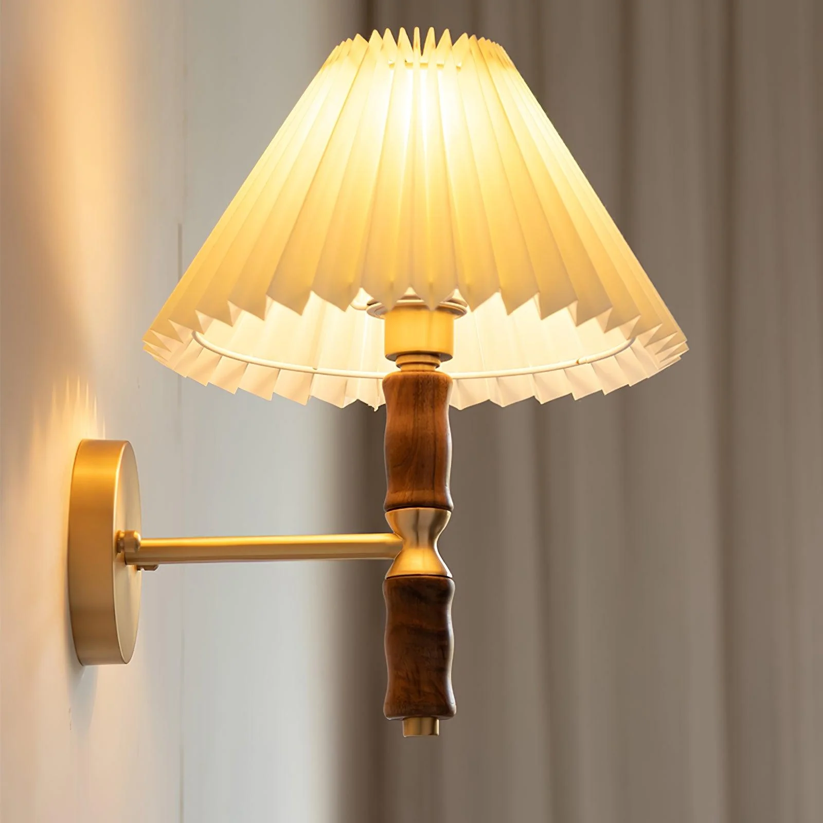 Pleated Walnut Wall Light - Image 29