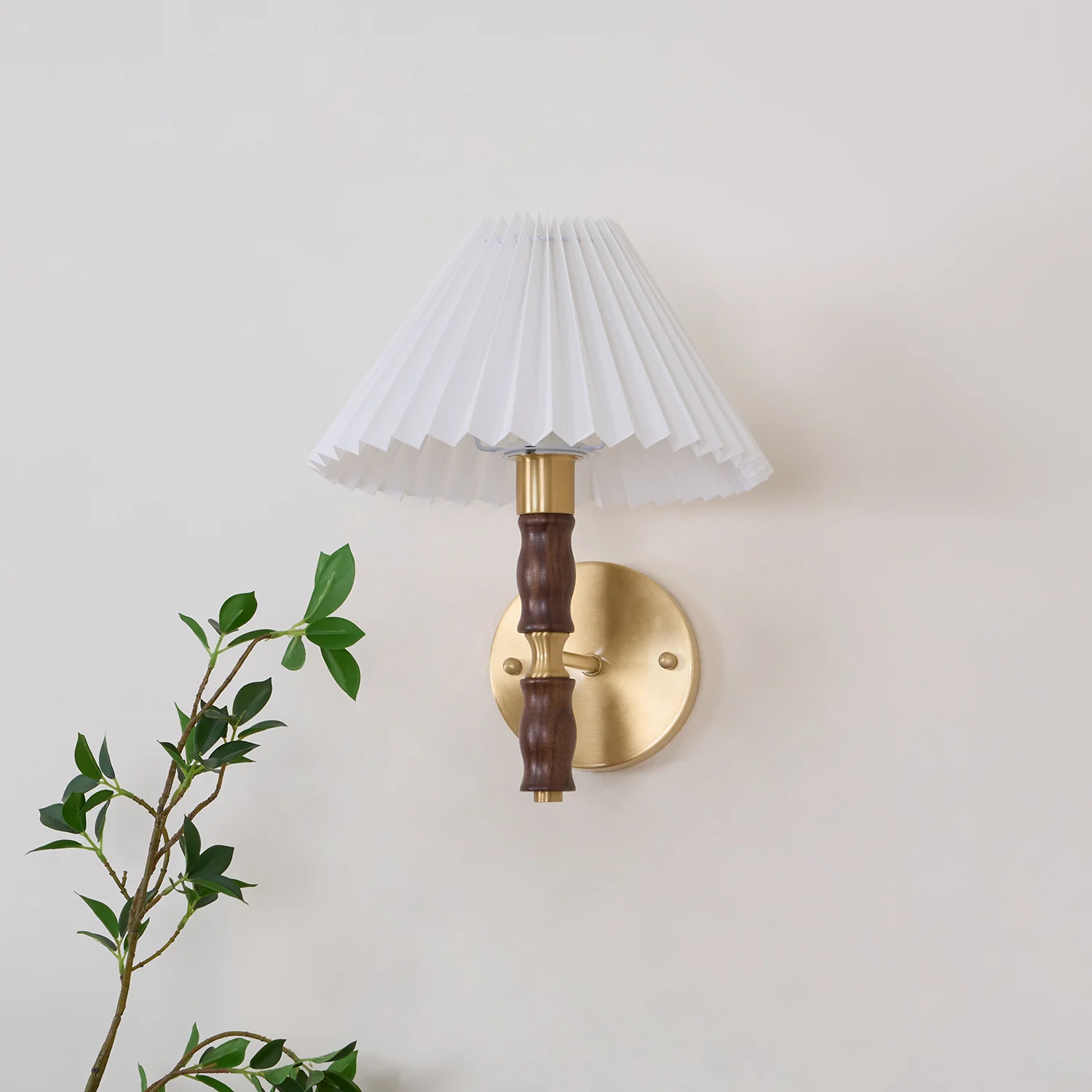 Pleated Walnut Wall Light - Image 38