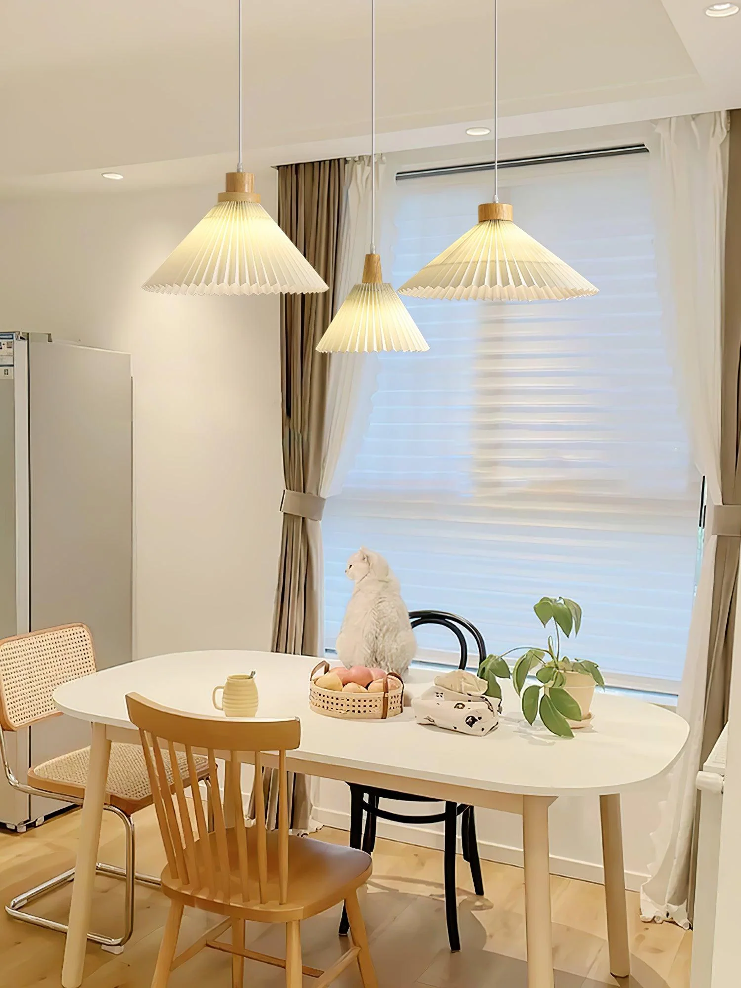 Pleated Wooden Pendant Light - Image 6