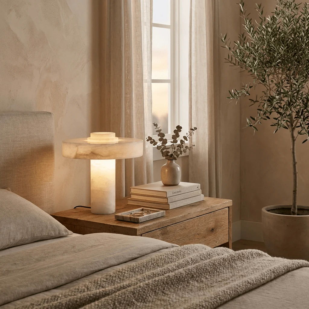 Plinth Alabaster Table Lamp - Image 3