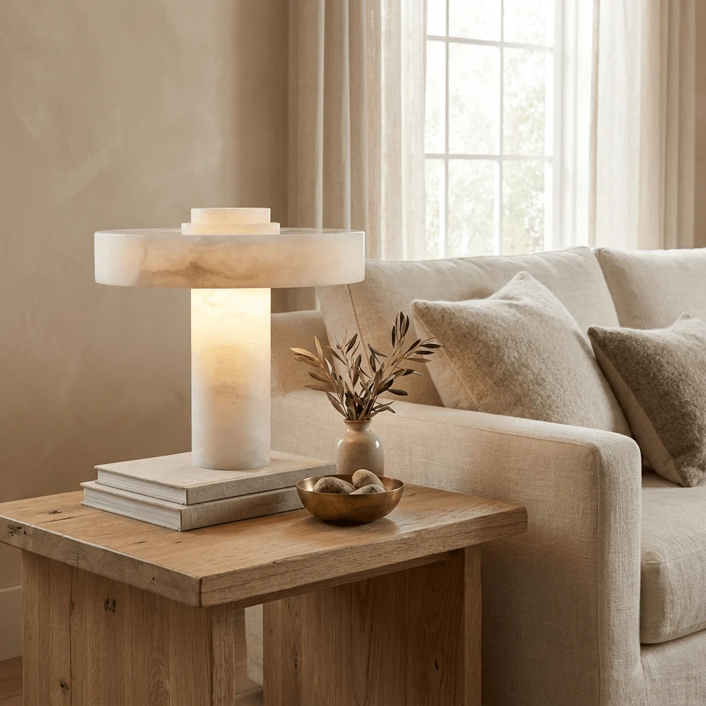 Plinth Alabaster Table Lamp - Image 6