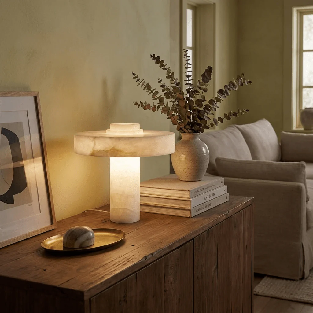 Plinth Alabaster Table Lamp - Image 7