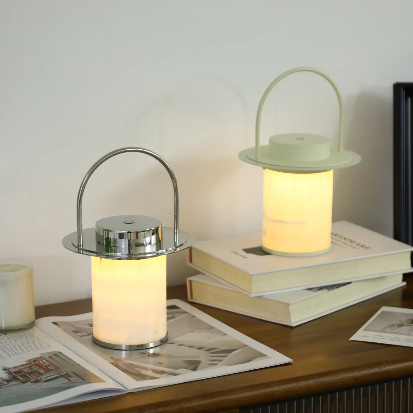 Pod Portable Rechargeable Alabaster Table Lamp - Image 3