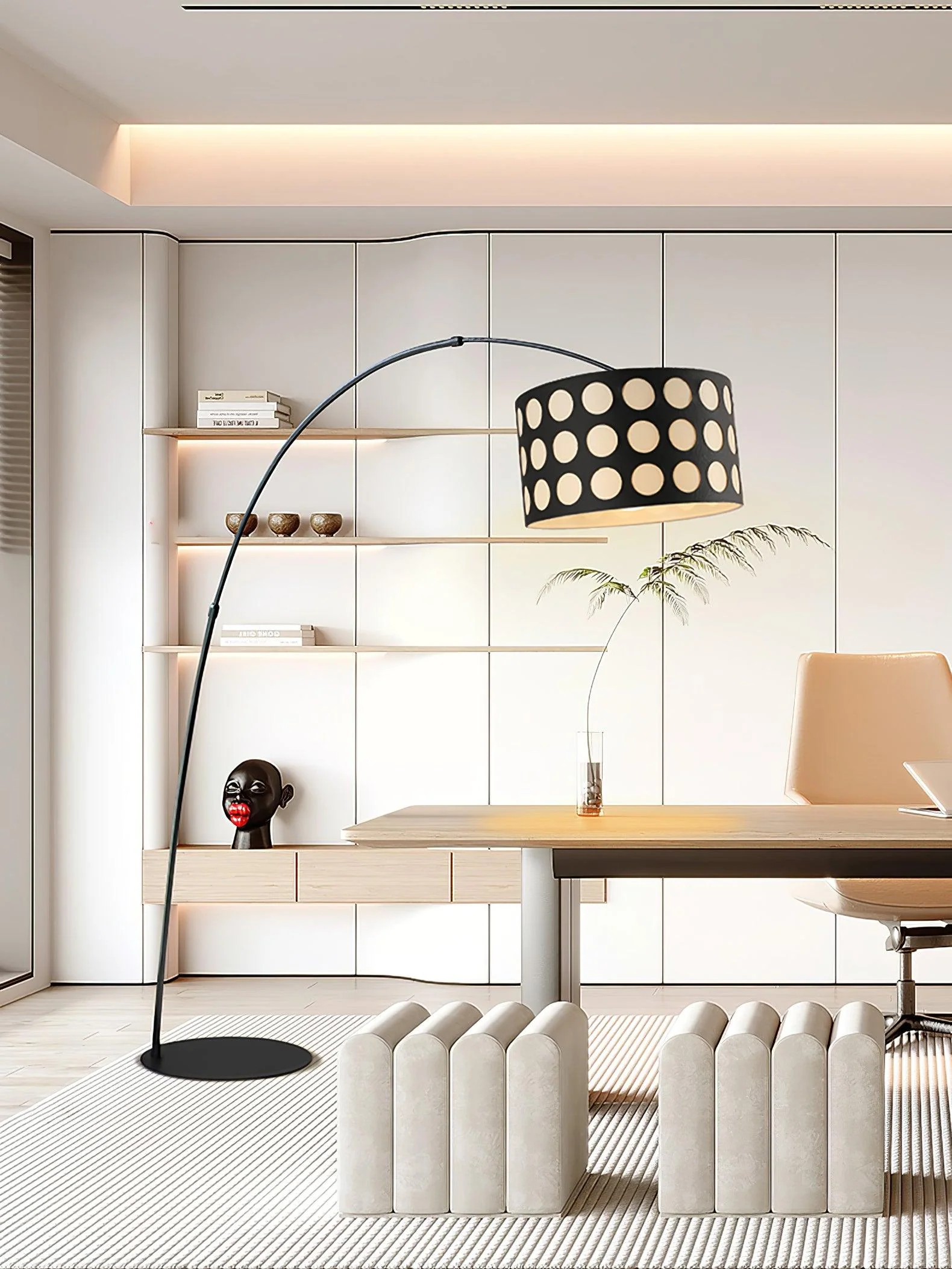 Polka Arc Fabric Floor Lamp - Image 4