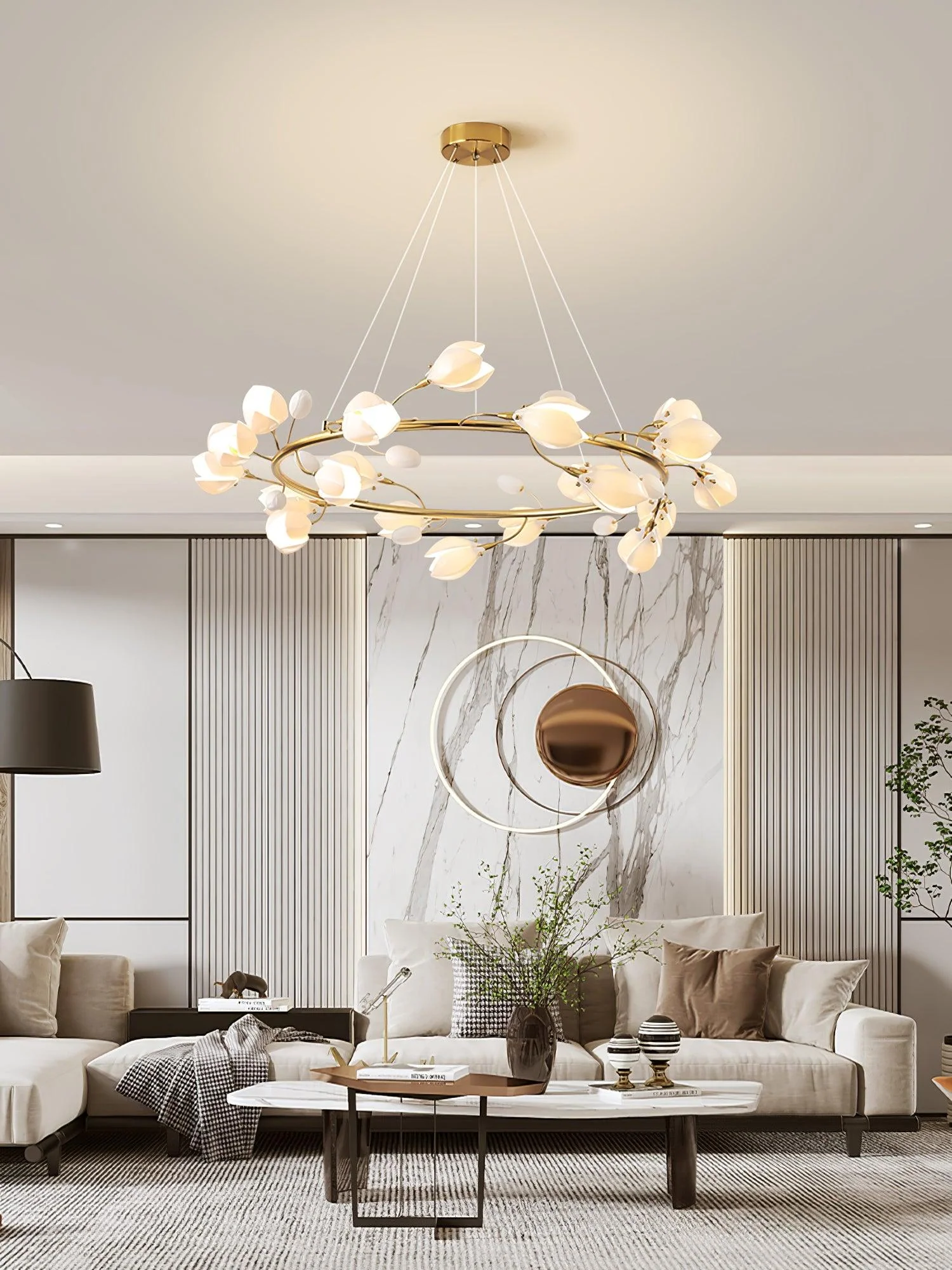 Porcelain Magnolia Chandelier - Image 26