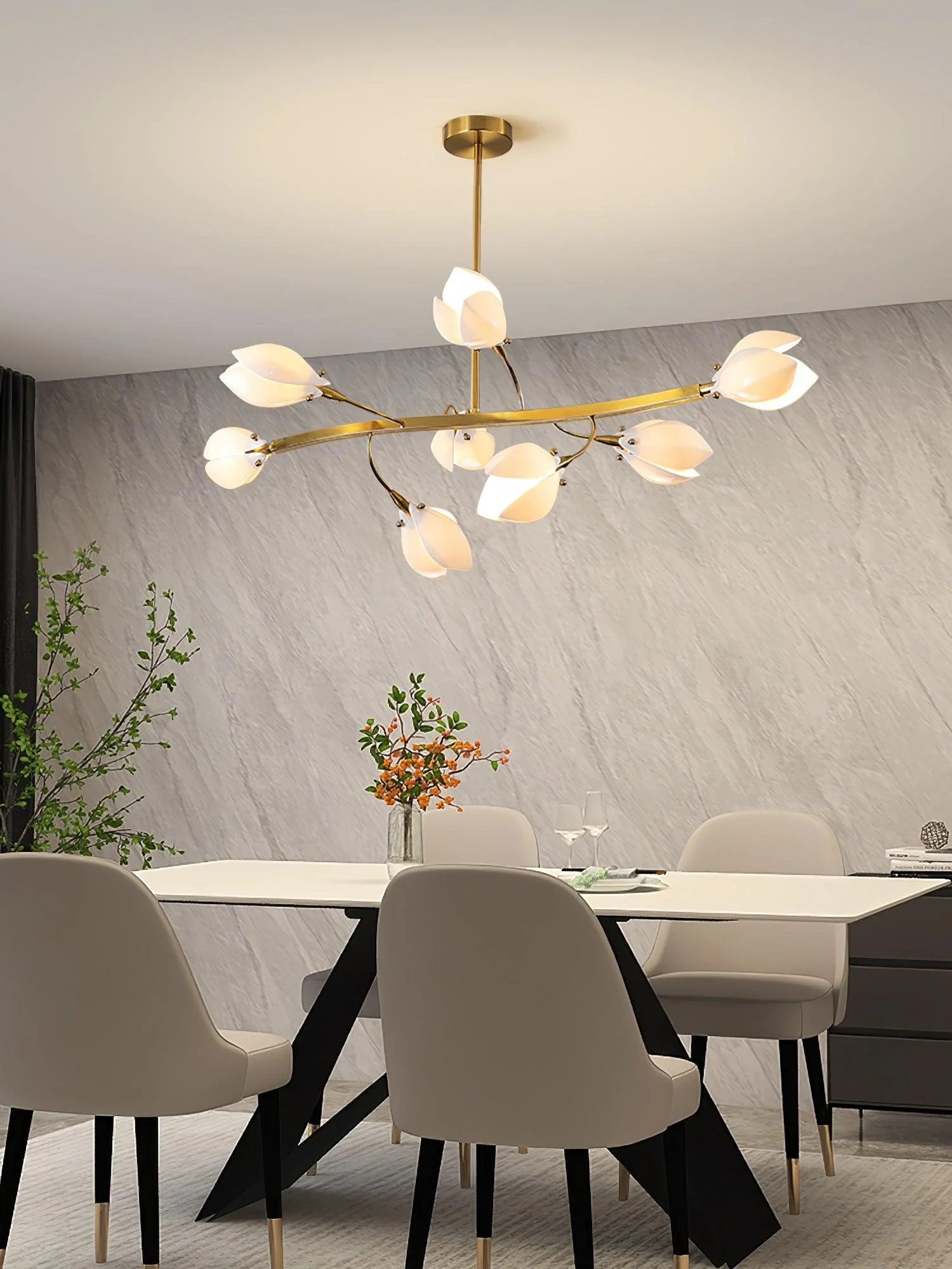 Porcelain Magnolia Chandelier - Image 29