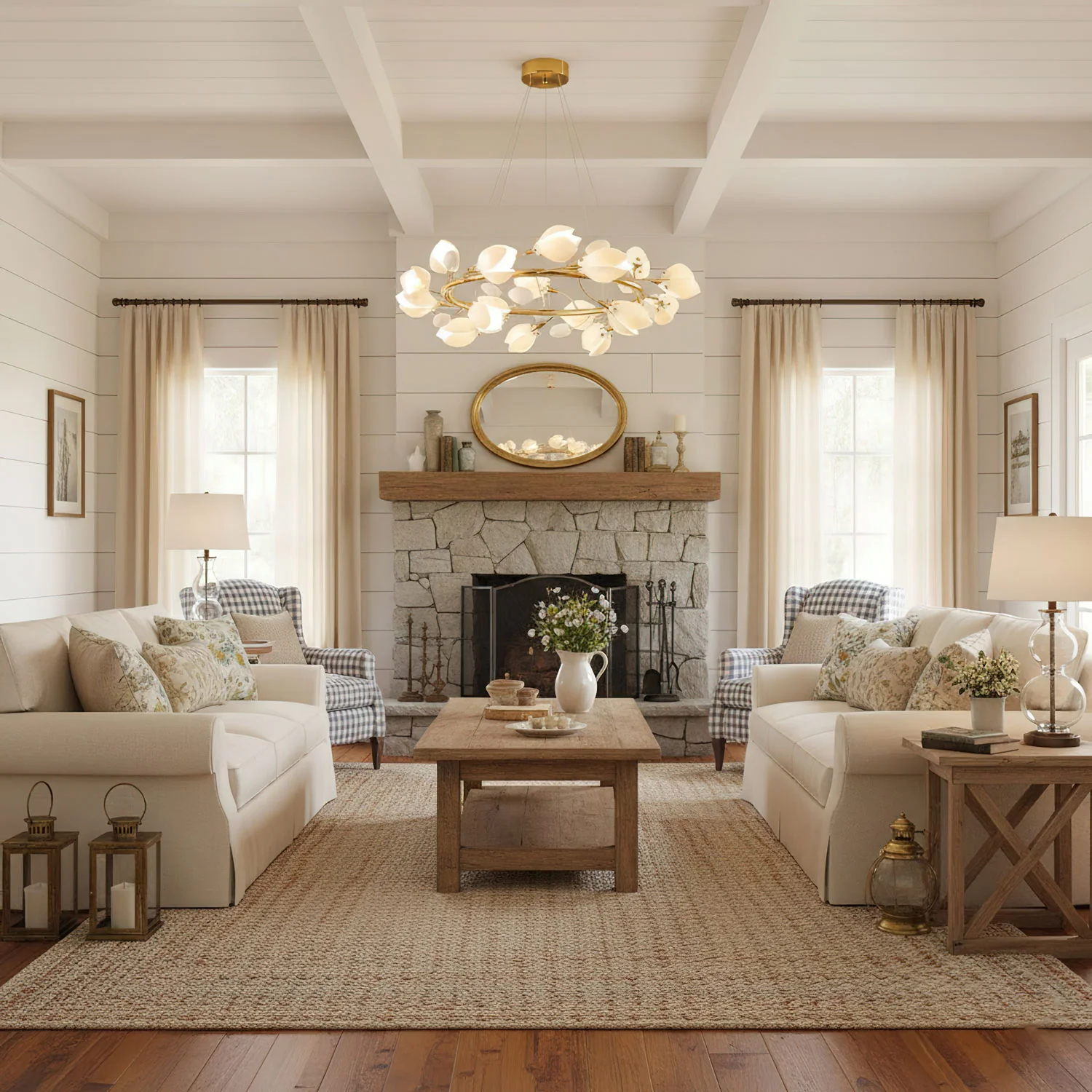 Porcelain Magnolia Chandelier - Image 3